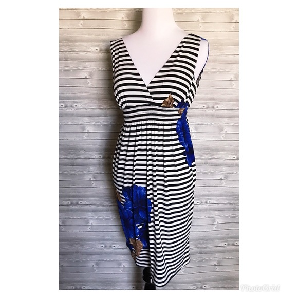 St. Tropez Dresses & Skirts - 4 for $25 black & white striped blue floral dress